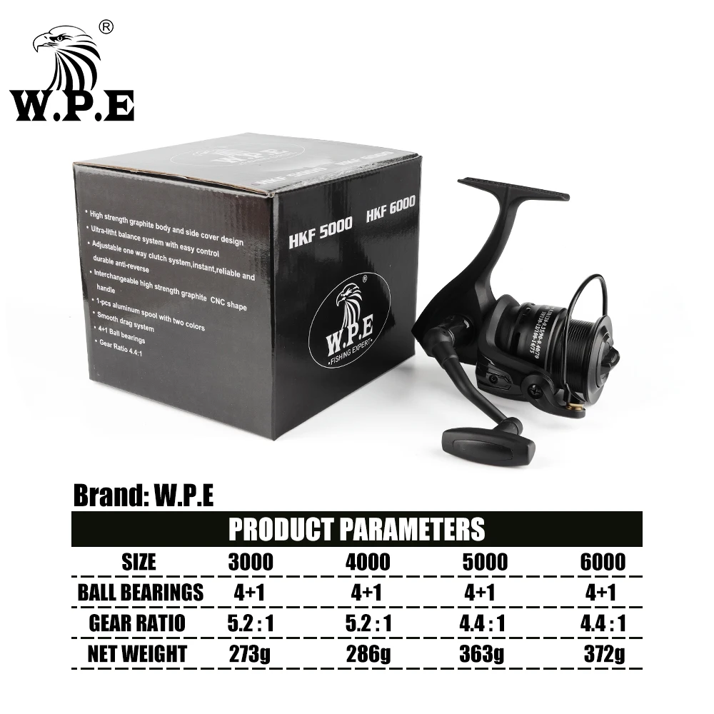 W.P.E Carrete Giratorio 5000 – 5.2:1, 4+1 rodamientos para mar - imagen 2