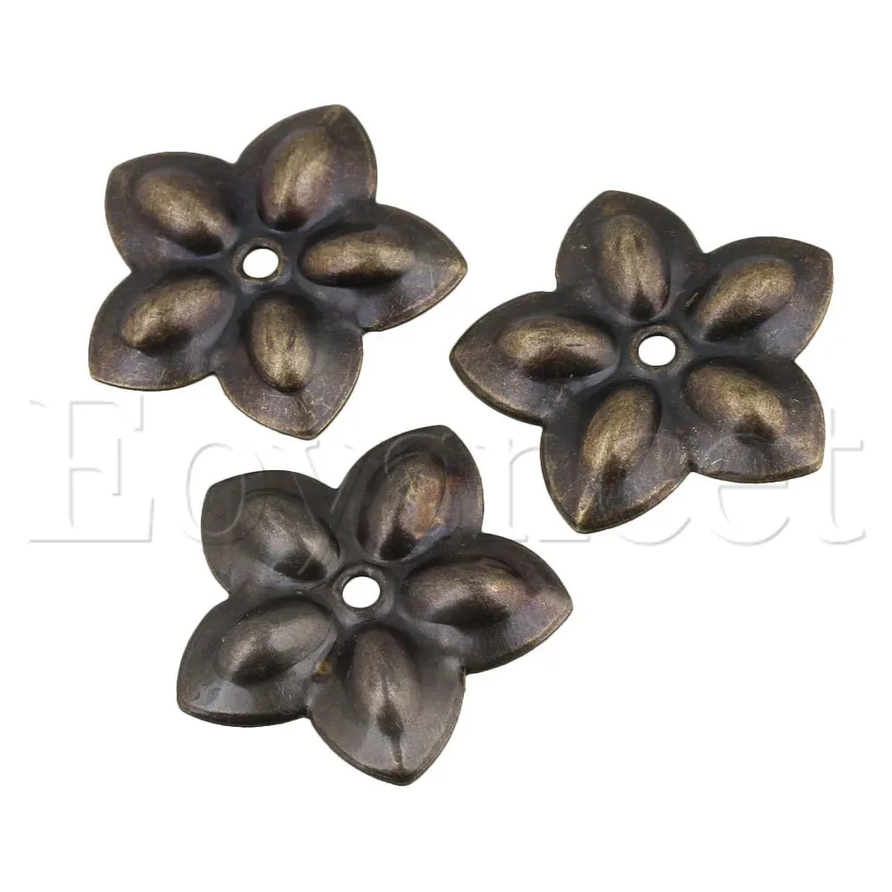 50pcs Plum Blossom Upholstery Nails Tacks Studs Pins Vintage Bronze Decorative