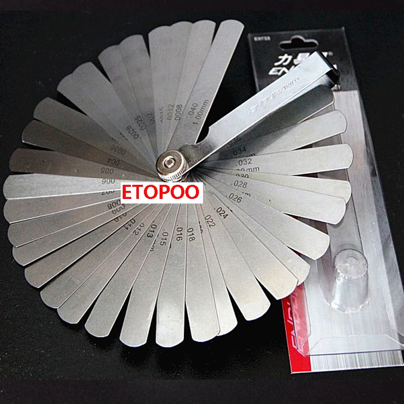 stainless steel DIN standard 32 Blades Feeler Gauge Metric 0.02-1.00mm Gap Filler Tune Up JIS standard Thickness Set Gage