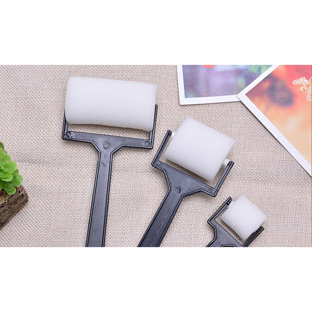 Brosse éponge blanche en mousse pour enfants, ensemble de 3 pièces, rouleau de peinture, outil artisanal, jouets de dessin, fournitures de peinture