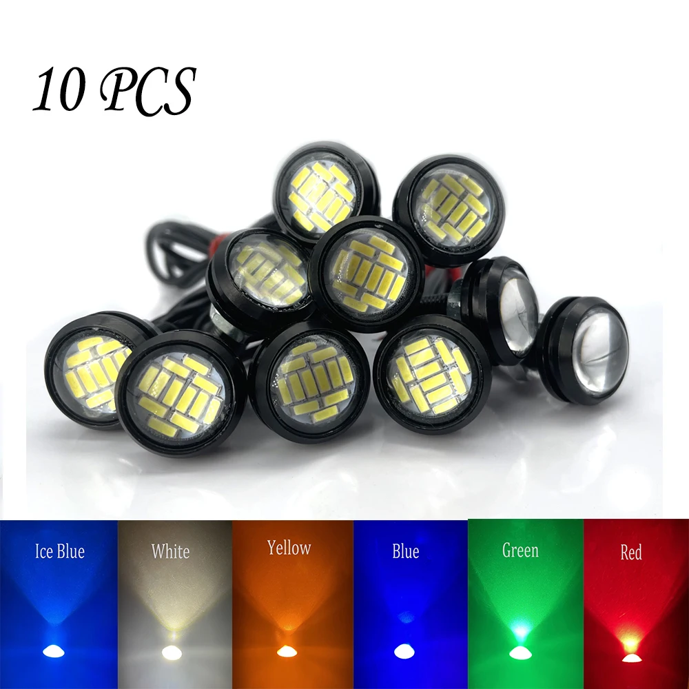 

10pcs 23MM Super Bright 12SMD 4014 Car Led Daytime Running Lights Eagle Eye DRL Auto LED Backup Reversing Parking Signal Lamps