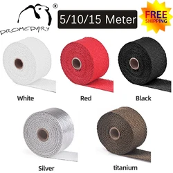 5 M Motorcycle Exhaust Thermal Tape Header Heat Wrap Resistant Downpipe For Motorcycle Car Accessories +4 Ties Kit