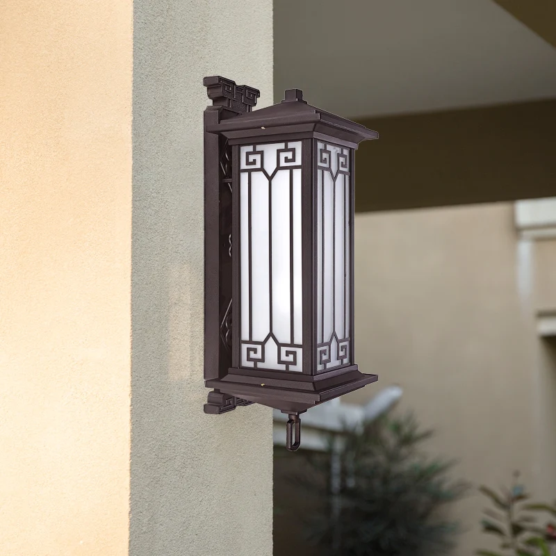 

New Chinese Syle Outdoor Waterproof Wall Lamp Aisle Balcony Retro LED Wall Light Villa Garden Courtyard Lights