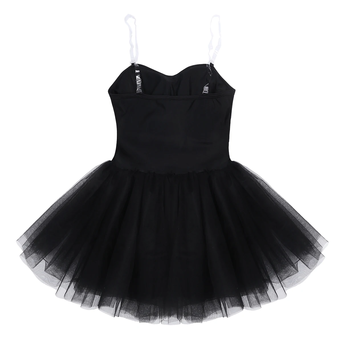 Womens Girl Tutu Costume Black Swan Lake Dance Leotard Professional Ballet Tutu Dress Built-in Bra Performance Ballet Dance Wear