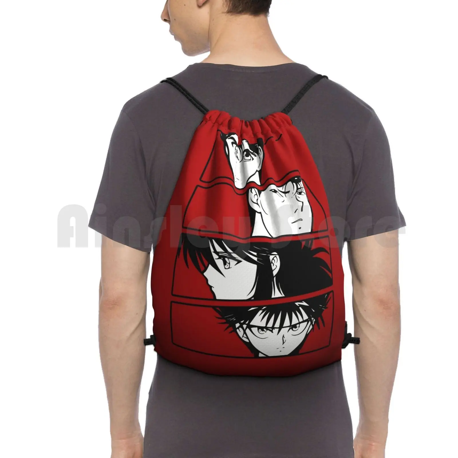 

Yu Yu Hakusho Backpack Drawstring Bags Gym Bag Waterproof Yu Yu Hakusho Yu Yu Hiei Urameshi Hakusho Kurama Anime Kuwabara