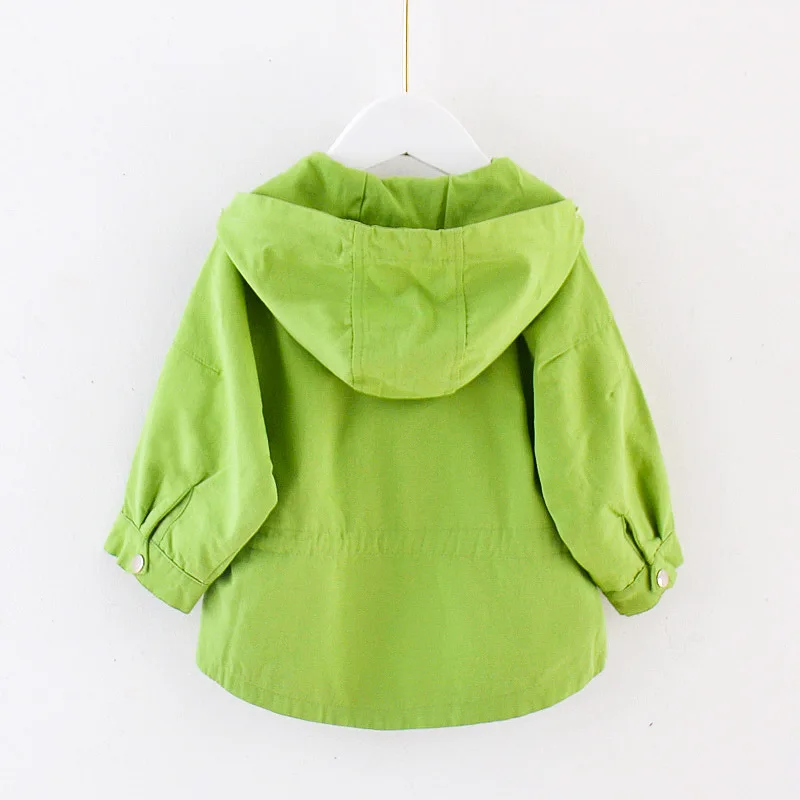 New fashion girls spring coat jackets green blue Autumn kids jacket sleeve fashion baby coat girls baby jacket Windbreaker 2-7Y