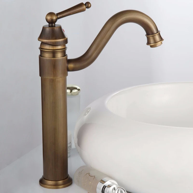 

Antique Basin Faucet Brass Finished Hot and Cold Mixer Taps Deck Mounted basin tap torneira AF1051