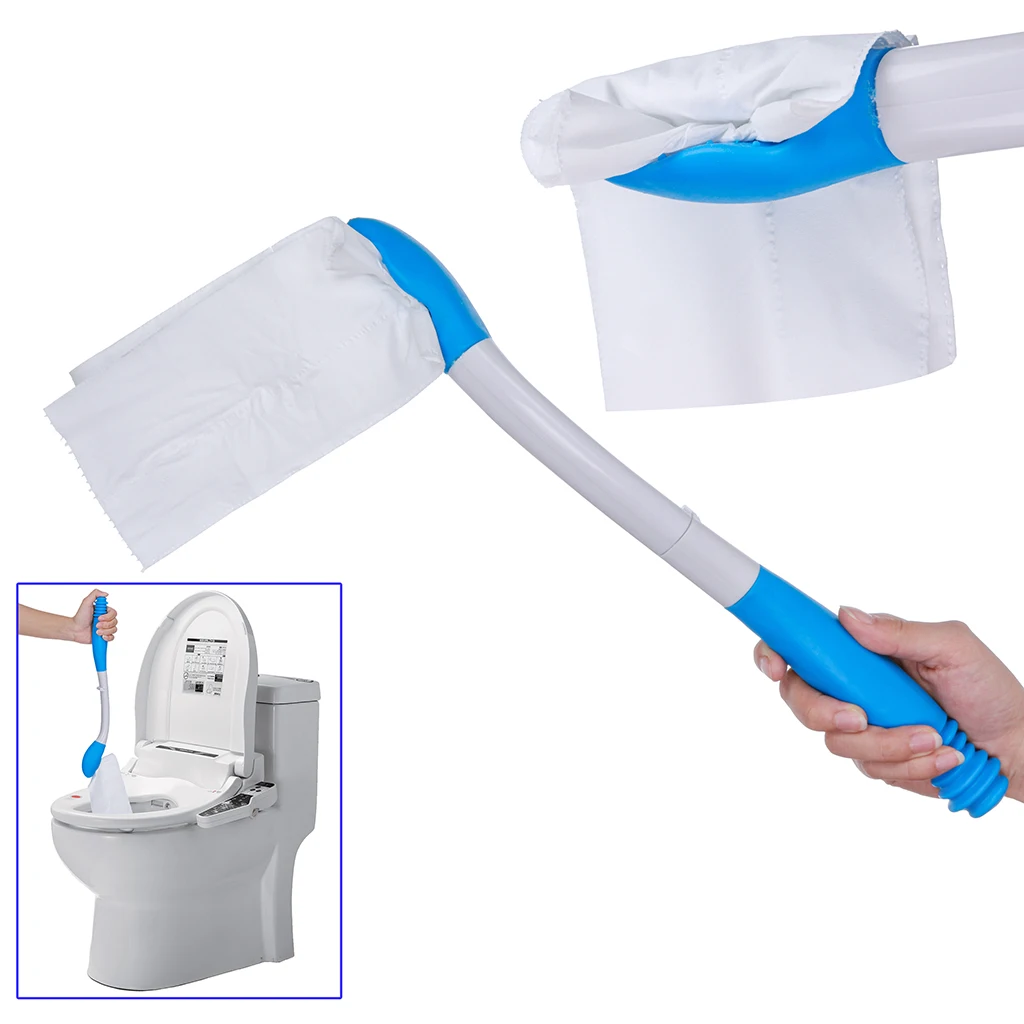 Long Handle Reach Comfort Bottom Wiper Self Wipe Assist Holder Toilet Paper Tissue Grip Self Wipe Aid Motion Assistance Helper