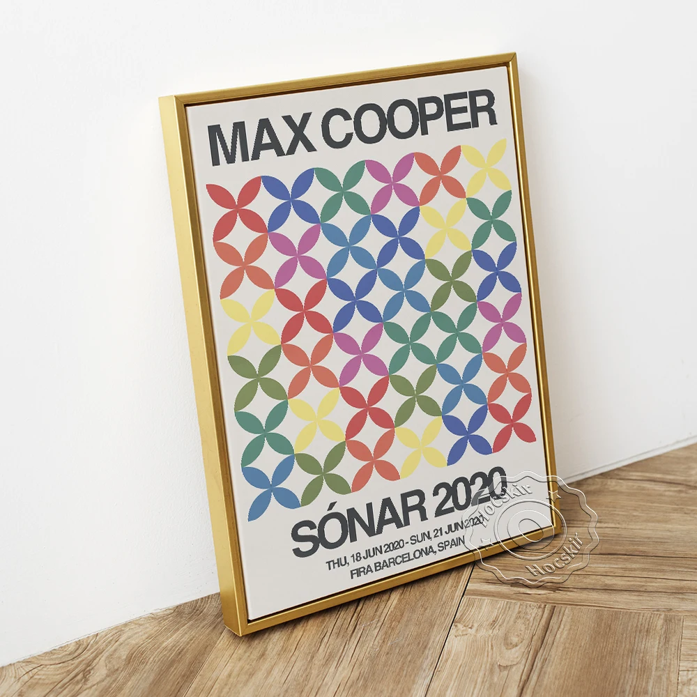 British Electronic Musician Max Cooper Poster, Gig Publicity Art Prints, Colorful Geometry Decorative Shapes Design Wall Picture