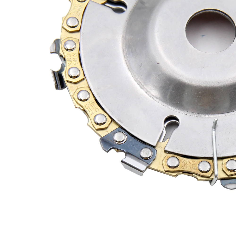 Angle grinder with 4 inch 7 tooth chain disk woodworking chain saw disk cutting blade wood slotting saw blade