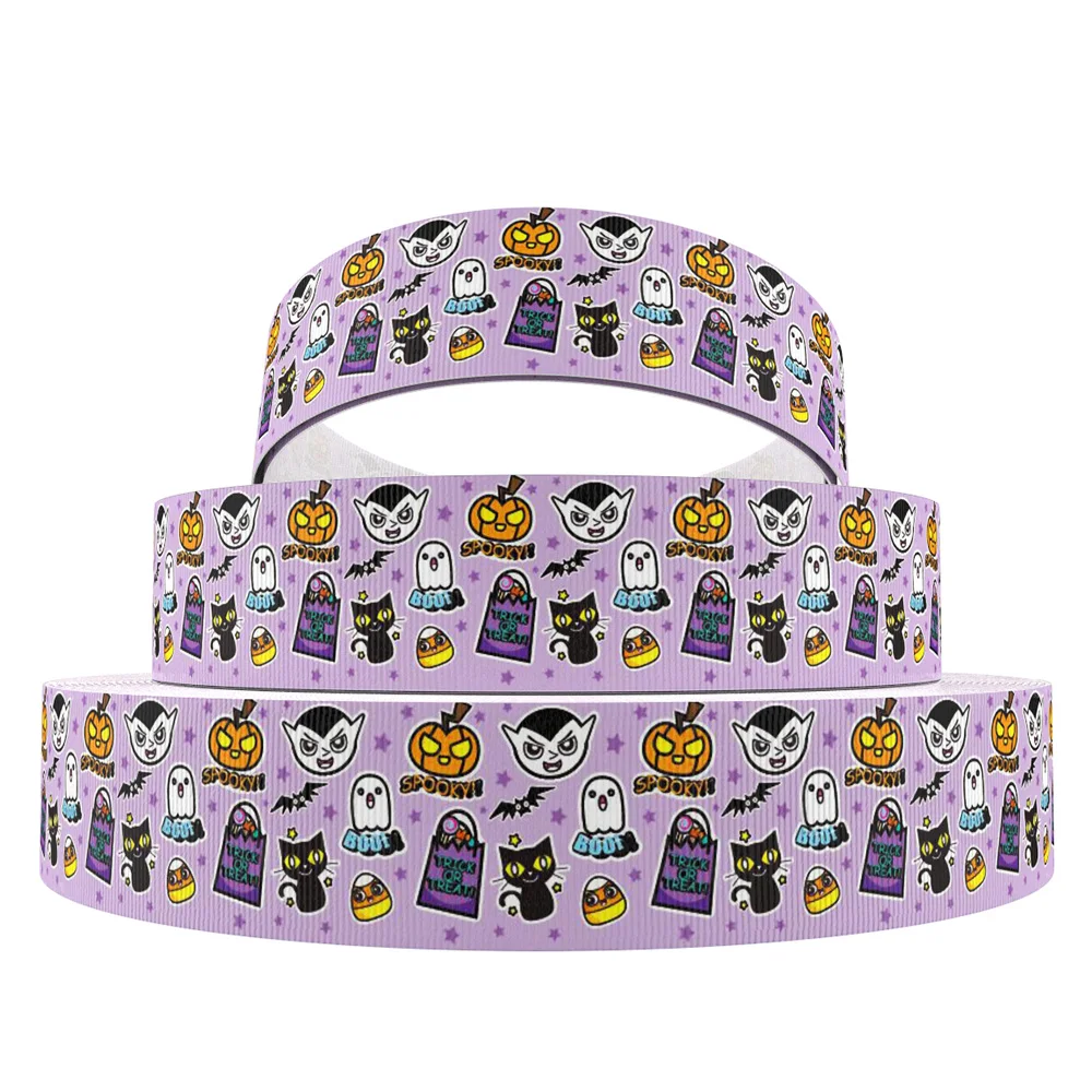 Halloween Grosgrain Ribbon Fabric Gift Wrapping DIY Sewing Wrapping Art Sewing Bow-knot Crafts Home Packing,5Yc19243