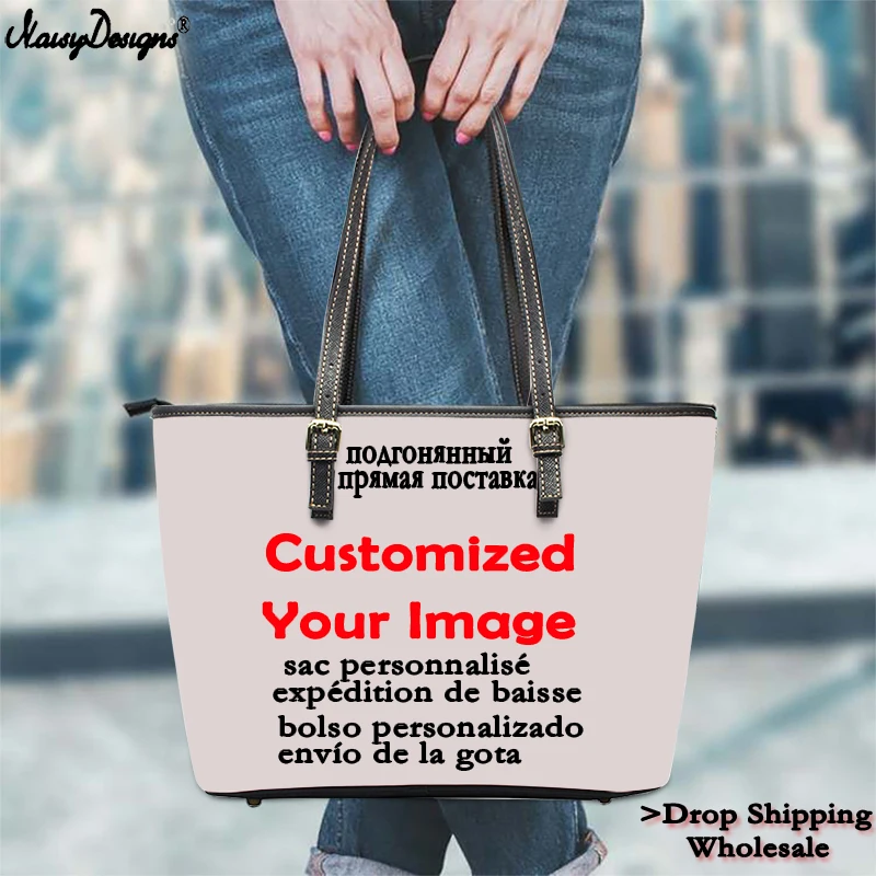 

Noisydesigns New 3D Custom Your Image Logo Women Handbag Tote Lady PU Girl Large Crossbody Bags M L Free Dropshipping Wholesale