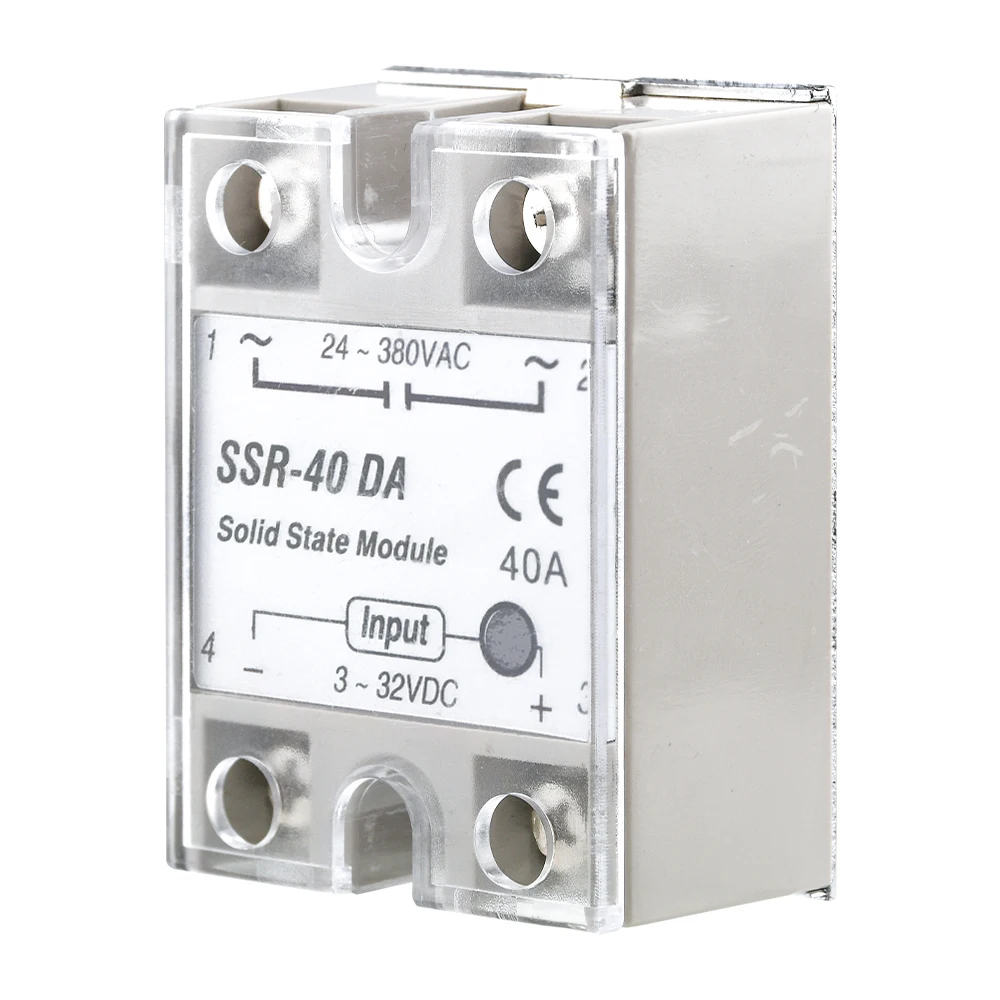 Solid State Relay SSR-25A SSR-40A SSR-100DA 25A 40A 100A 3-32V DC TO 24-380V AC SSR 25DA 40DA 100DA  Control Switch