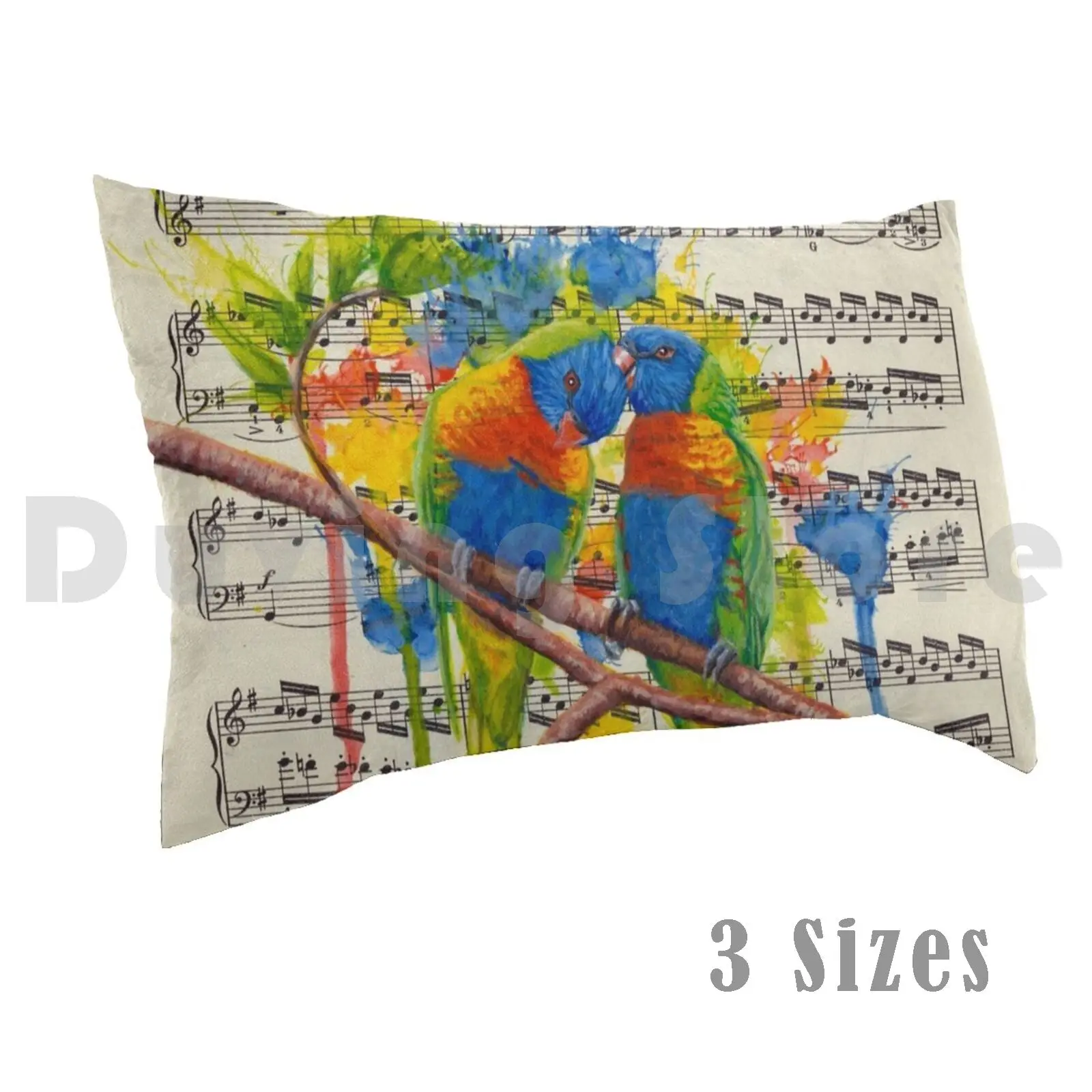 Rainbow Lorikeets Pillow Case Printed 50x75 Charmyraven Charlenes Charlenesart Music Music Sheet Paper Rainbow