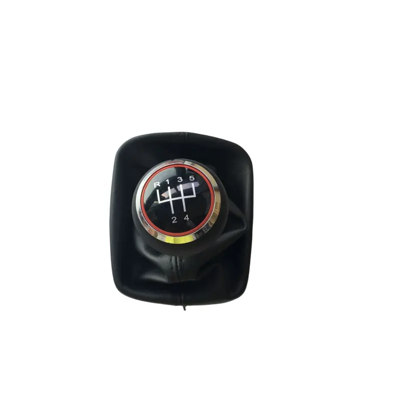 5 Gear 6 Speed Manual MT Car Shift Gear Knob With Leather Knob Red Caps For Audi A3 S3 8P S-line Sportback Car Styling