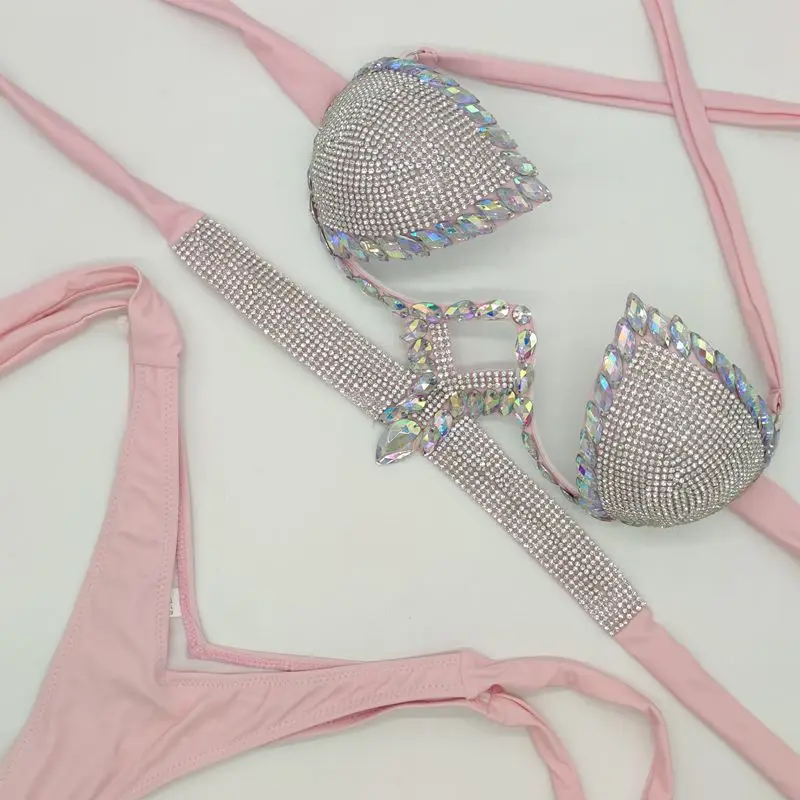 2020newest crystal stone bikini stone swimwear diamond bikini swimsuits rhinestone biquini beachwear fashion diamond bikini