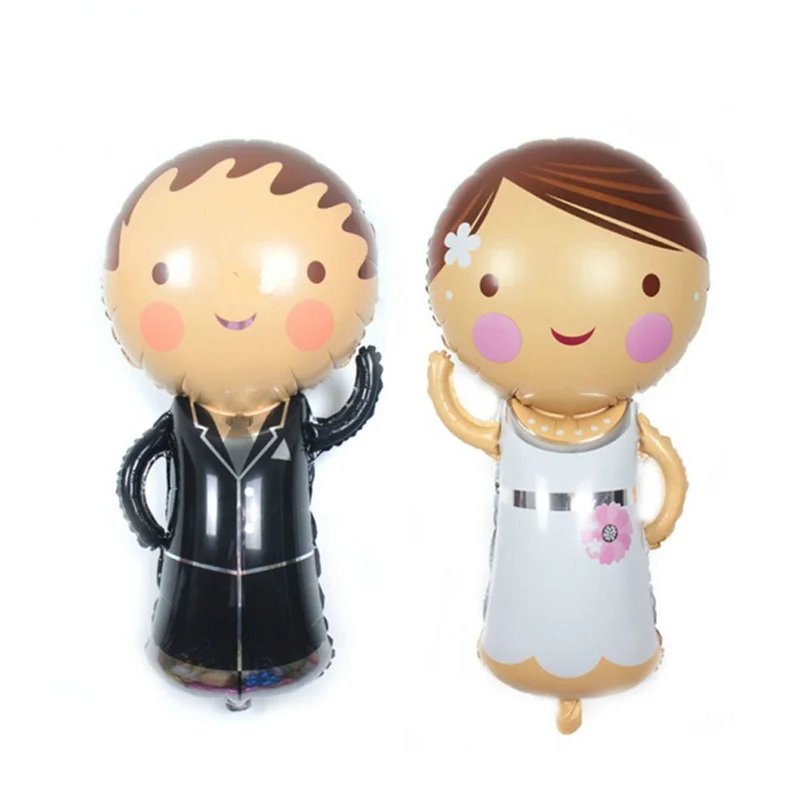 

Mini bride and groom wedding room decoration aluminum balloon boys and girls modeling balloons.