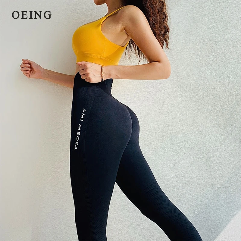 Leggings senza cuciture pantaloni da Yoga Push Up sport Fitness Legging donna vita alta allenamento in palestra Scrunch Butt Running collant da