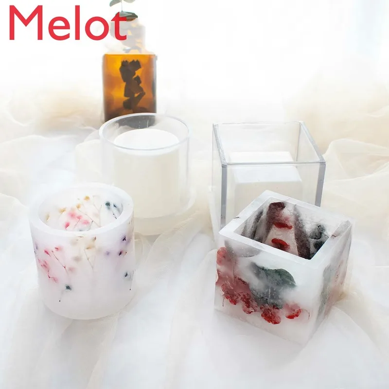 Aromatherapy Candle DIY Material Candle Making Homemade Handmade Silicone Mold Dried Flower Decoration Candle Resin Mold