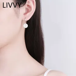 LIVVY Silver Color Coin Vintage Round Portrait Pendant Earrings For Women Fashion Simple Personality Jewelry