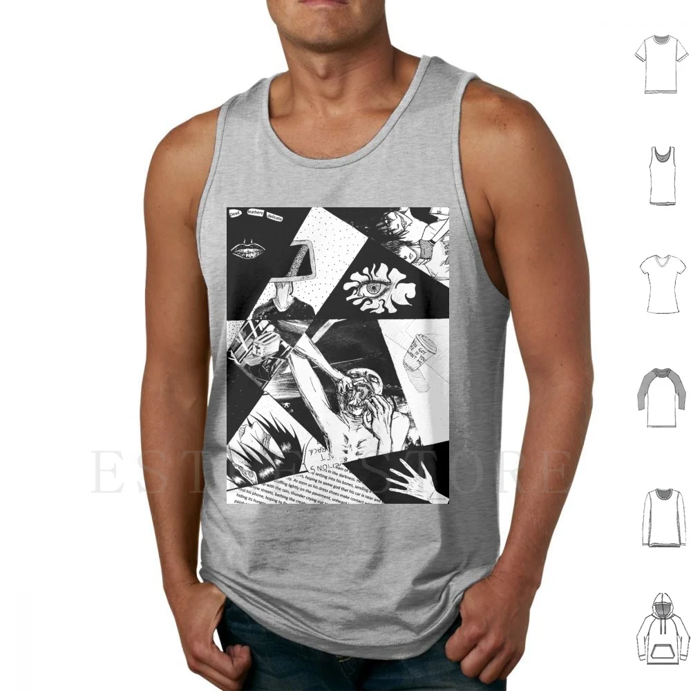 Big Ol' Mess Tank Tops Vest Sleeveless Mess Fuxxinsomnia Too Much Garbage Help Toaster Eye Scream Morbid Much Dark Black And