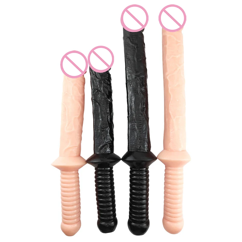 Super long Soft Realistic Penis Butt Dildos Anal with Handle Butt Plug Anus Dilator Massage Stimulaiton Sex Toys for Women