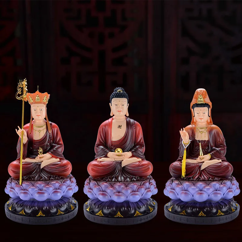 

Chinese-style Mother-in-law, Three Holy Resin, Buddha Statue, Tibetan King, Sanbao, Buddhism Home Decoration Accessories