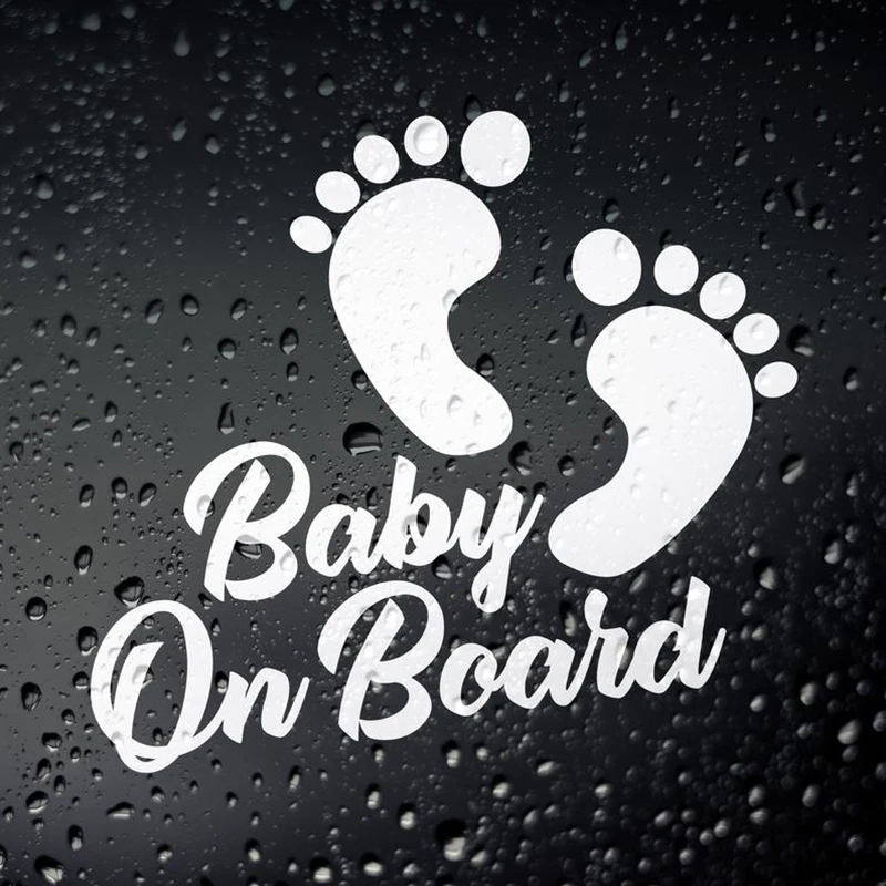 Black/White Baby On Board Feet Car Sticker Hot Selling Small/Big Size Removable Waterproof Window Body Decal CL741