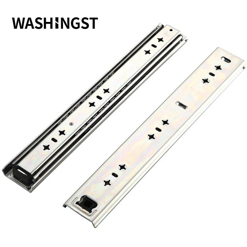 WASHINGST Drawer Runners10 to 40 inch Ball Bearing Three Fold Full Extension Heavy Duty Slide Rail Drawer Slides Hardware