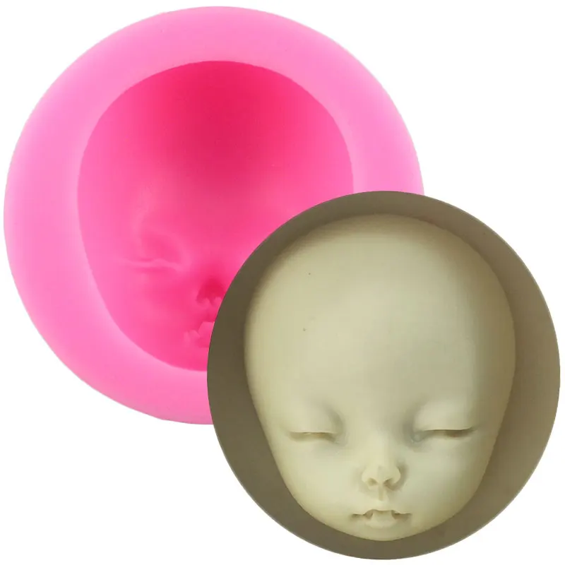 Baby Face Silicone Molds Chocolate Polymer Clay Craft Mold Dolls Face Fondant Cake Decorating Tools Candy Clay Soap Resin Moulds