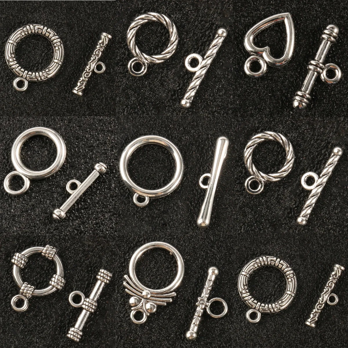 Toggle Clasp Hooks Buckle Connector Accessories OT Clasp Tibetan Silver For Handmade Wristband Choker Jewelry Making Findings