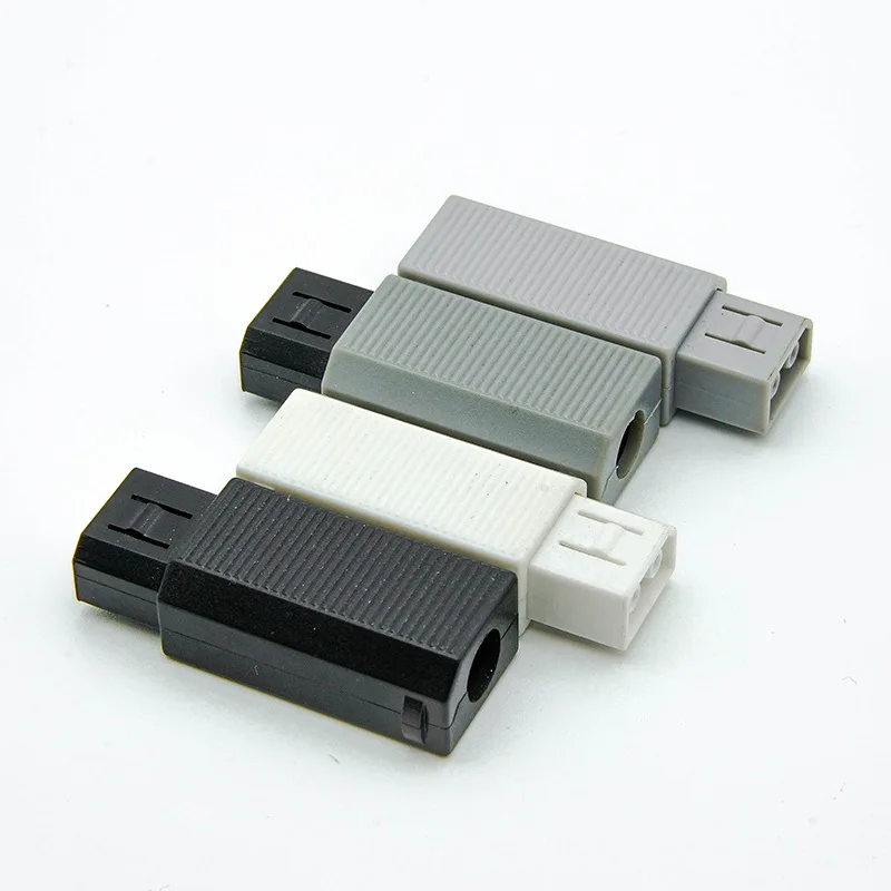 10PCS High quality Black/Gray for WII 2P 180 degree power male connector Power male connector AC  adapter