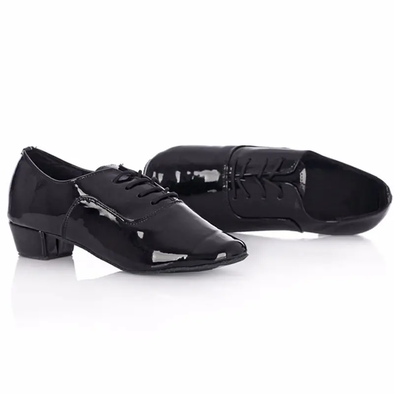 Men Latin Salsa Dance Shoes Adult Jazz Tango Dance Shoes Black/White PU Kids Boys Ballroom Dancing Shoes Zapatos hombre