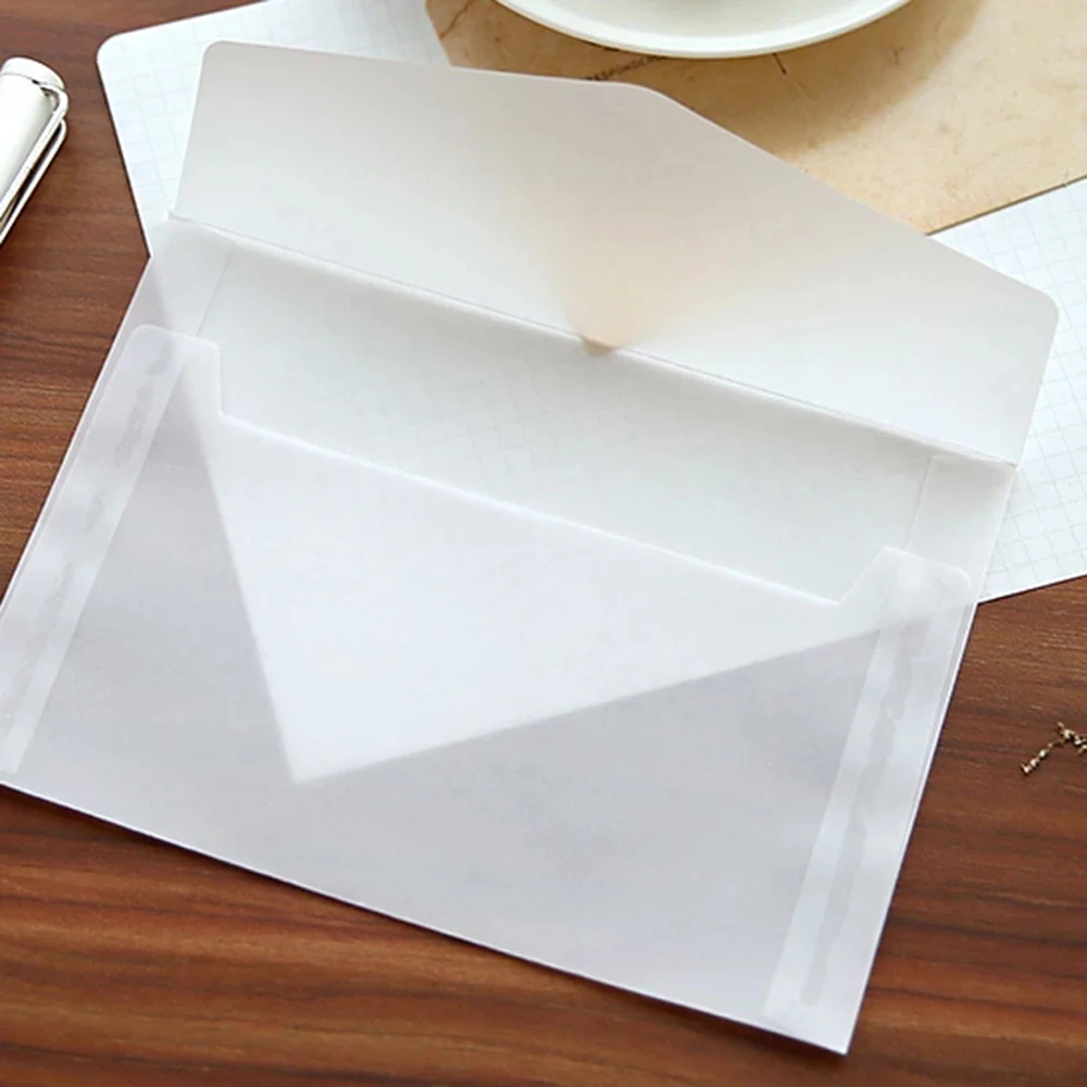 10pcs/lot Blank Envelopes Transparent Paper Envelopes Set Simple Vintage Envelope For Wedding Invitation Blessing Greeting Cards