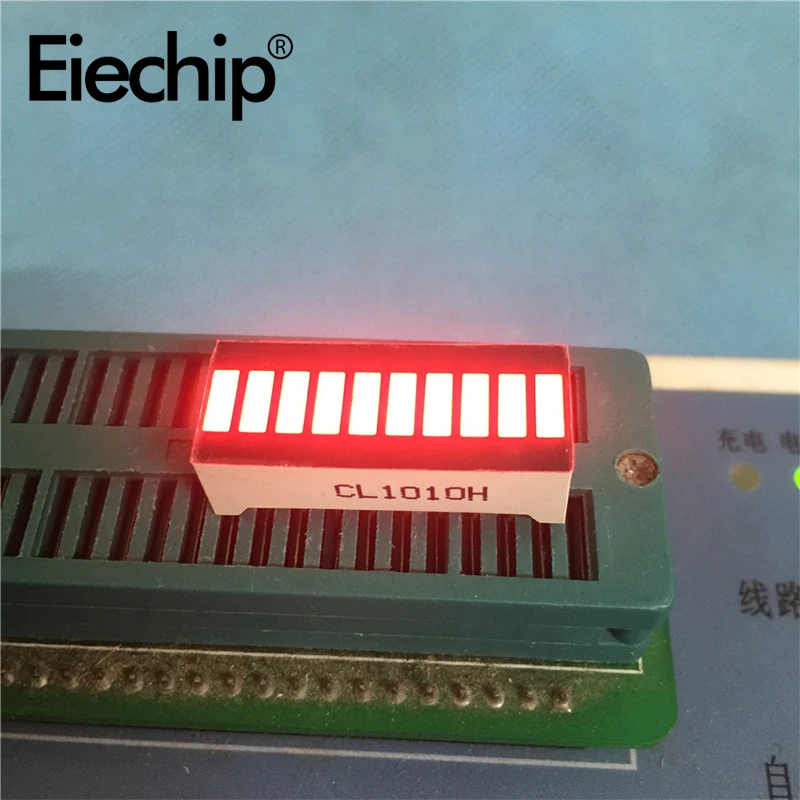 Imagem -04 - Módulo de Exibição de Led Barra de Luz Verde ou Vermelha Tubo Digital de 10 Segmentos 20 Pinos de Personagens 25x10 mm Visor de Led Faça Você Mesmo para Arduino