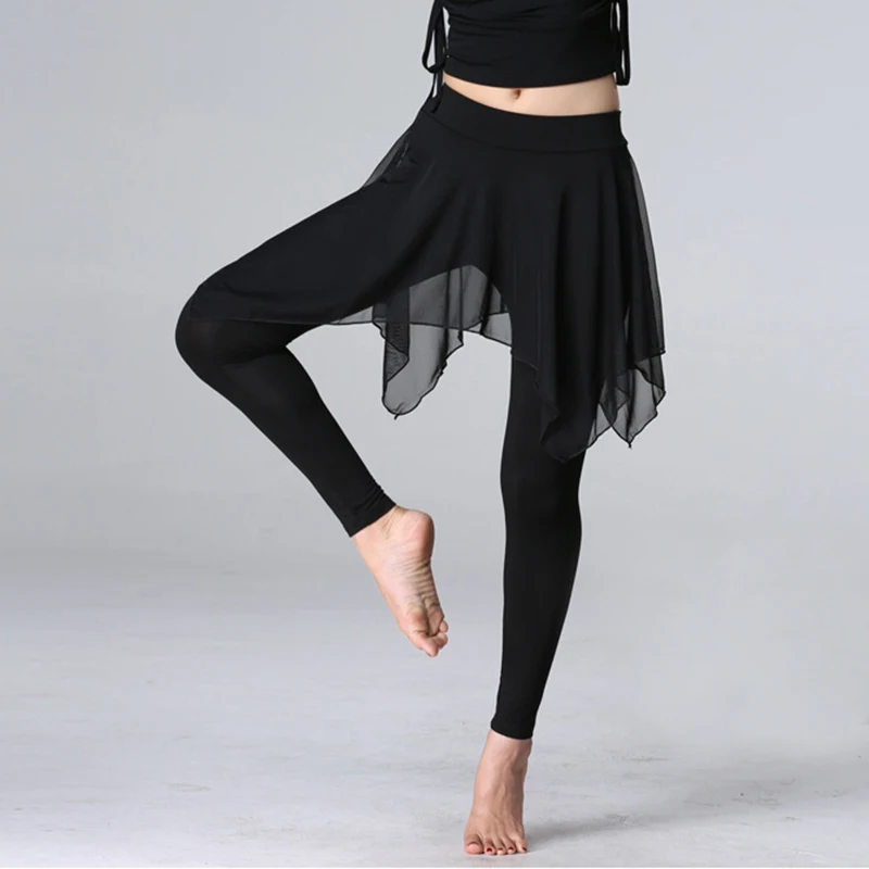 Latin Dance Pant Skirt Modal Training Pant Dress Performance Wear Irregular Latin Dance Trousers for women