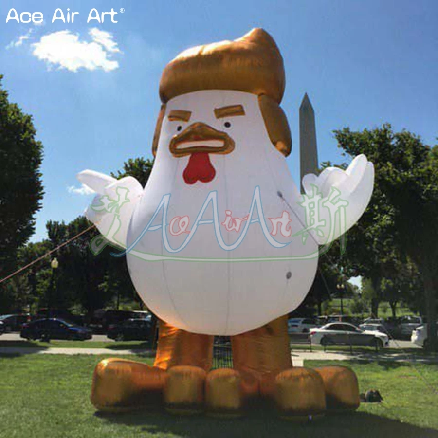 Popular gigante inflável animal ao ar livre parque gramado decoração exposição inflável trump frango modelo feito por ace air art