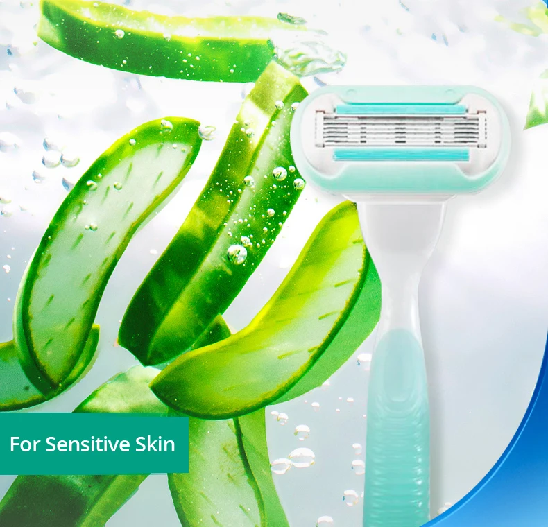 Gillette Venus Razor Blades Aloe 5 Layers Shaving Blades Suitable for Sensitive Skin 2pcs Soap Bar Suit for All Venus Holders