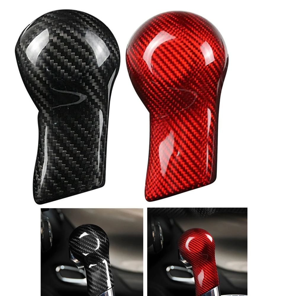 

Real Carbon Fiber Interior Gear Shift Head Shifter Knob Collar Cover Trim Cap Shell Decorative For Chevrolet Camaro 2010-2015