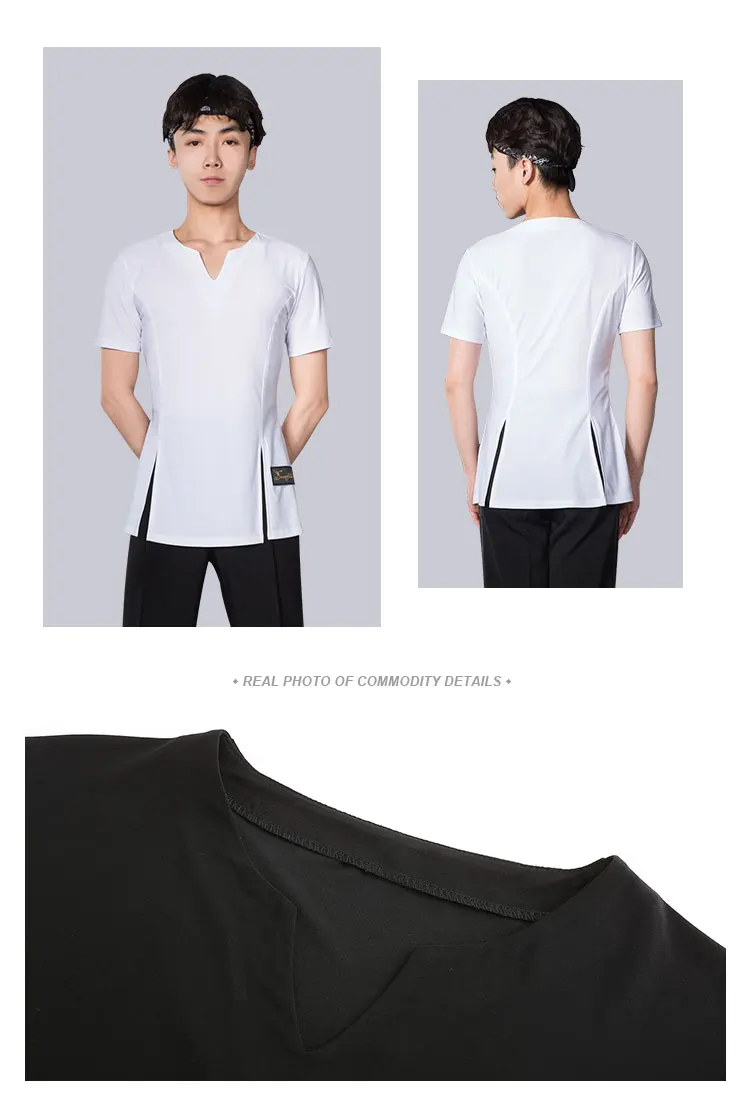 Men Latin Dance Only Short shirt Garment Dance Waltz Ballroom Dance Garment Performance latin man shirts Garment Top