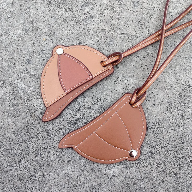 Classic Fashion Cute PU Leather Hat Shape Pendant Girl Bag Charm Accessories Women Handbag Key chain