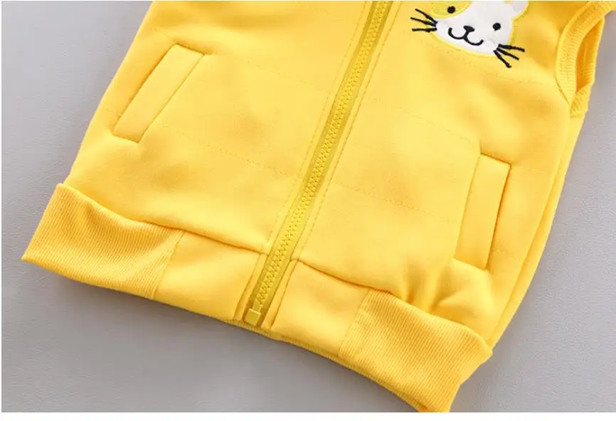 Jungen Mädchen Cartoon Kleidung Anzüge Baby Plus Samt Jacke + Kapuzen Weste + Hosen 3Pcs Sets Kinder Kleinkind winter Sport Kleidung 0-4Y – Detail 5