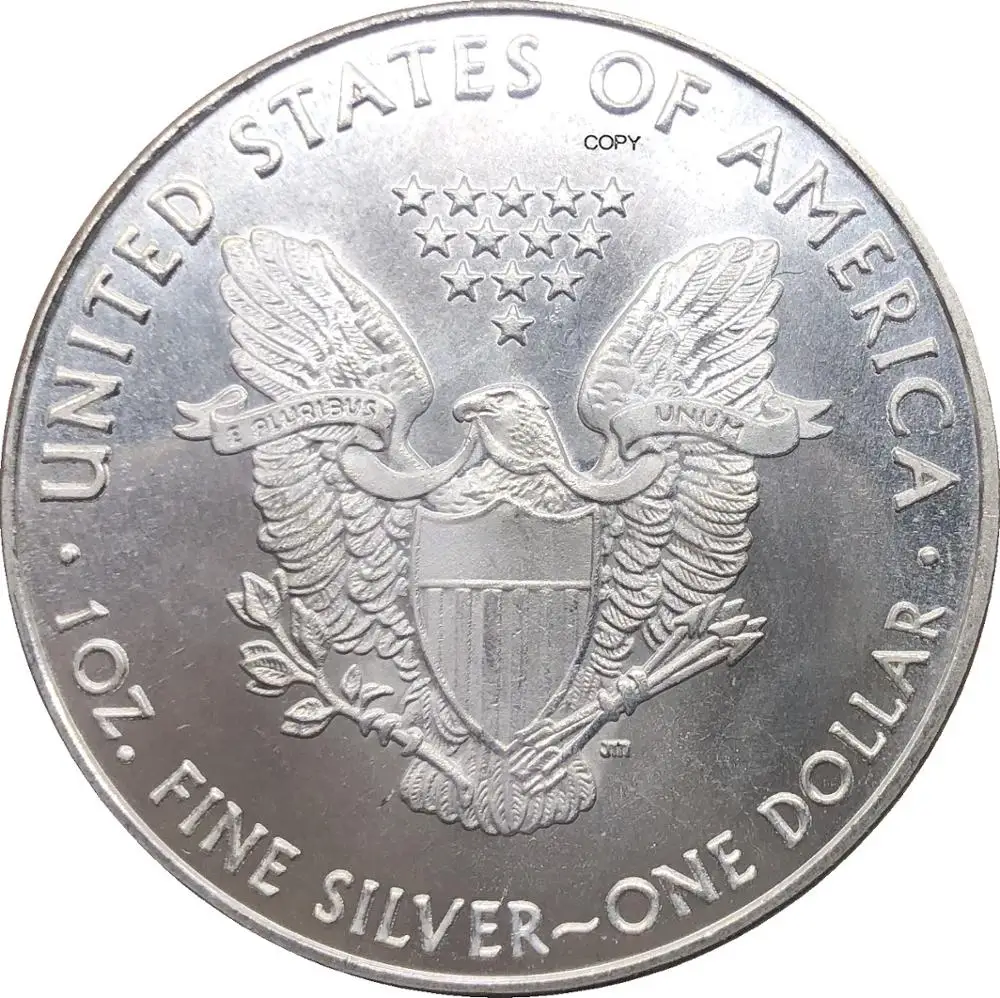 United States America 1998 In God We Trust 1 OZ Fine Silver Bullion Eagles One Dollar Silver Plated Copy Commemorative Coin