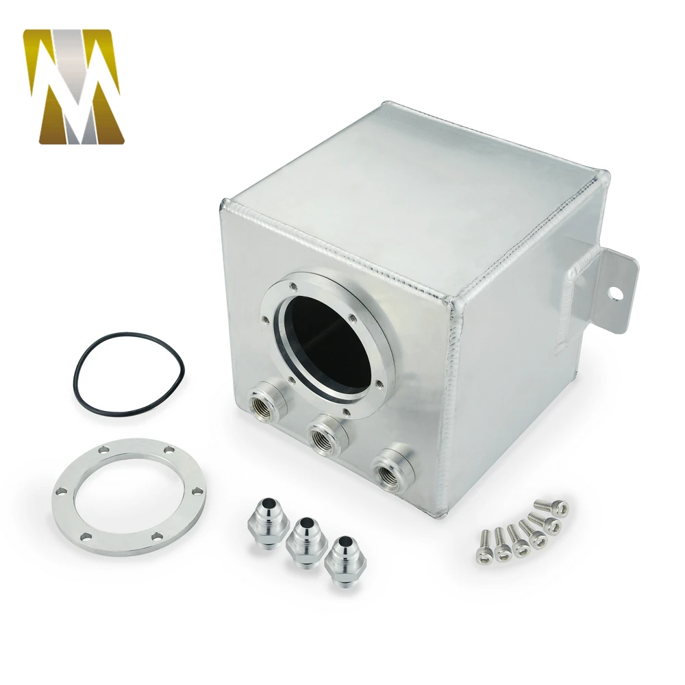 

AN6 2L Aluminum Billet Fuel Oil Supply Surge Tank AN6 With Fittings High Quality Professional Universal Accessories