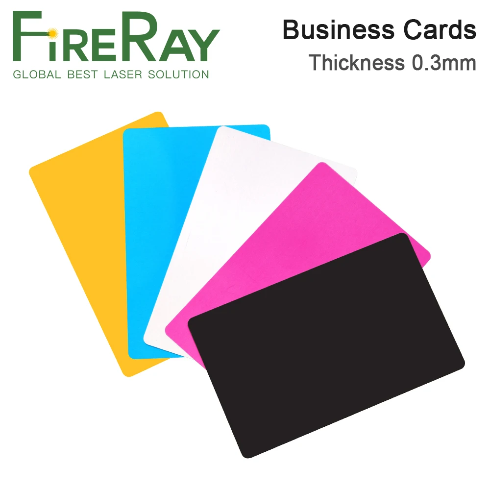 FireRay 50/100Pcs Thickness 0.3mm Business Name Cards Multicolor Aluminium Alloy Metal Sheet Testing for Laser Marking Machine