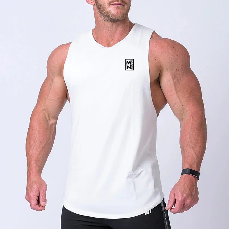 Men\'s Summer Clothing Fitness Cotton Tank Top Gym Sports Bodybuilding Sleeveless Shirt Garment Male Undershirt Casual Vest