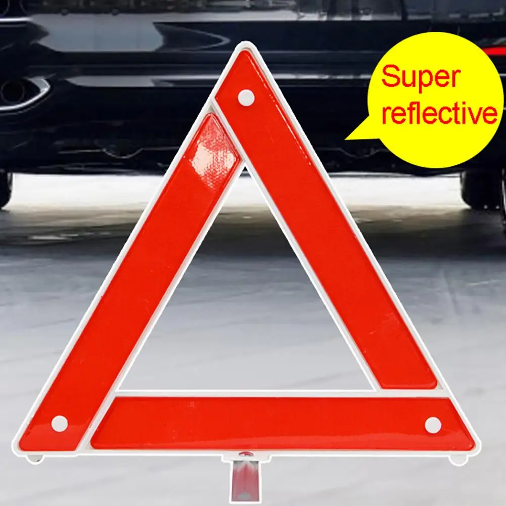 Car Emergency Breakdown Warning Triangle Red Reflective Safety Hazard Car Tripod Folded Stop Sign Reflector cinta reflectante