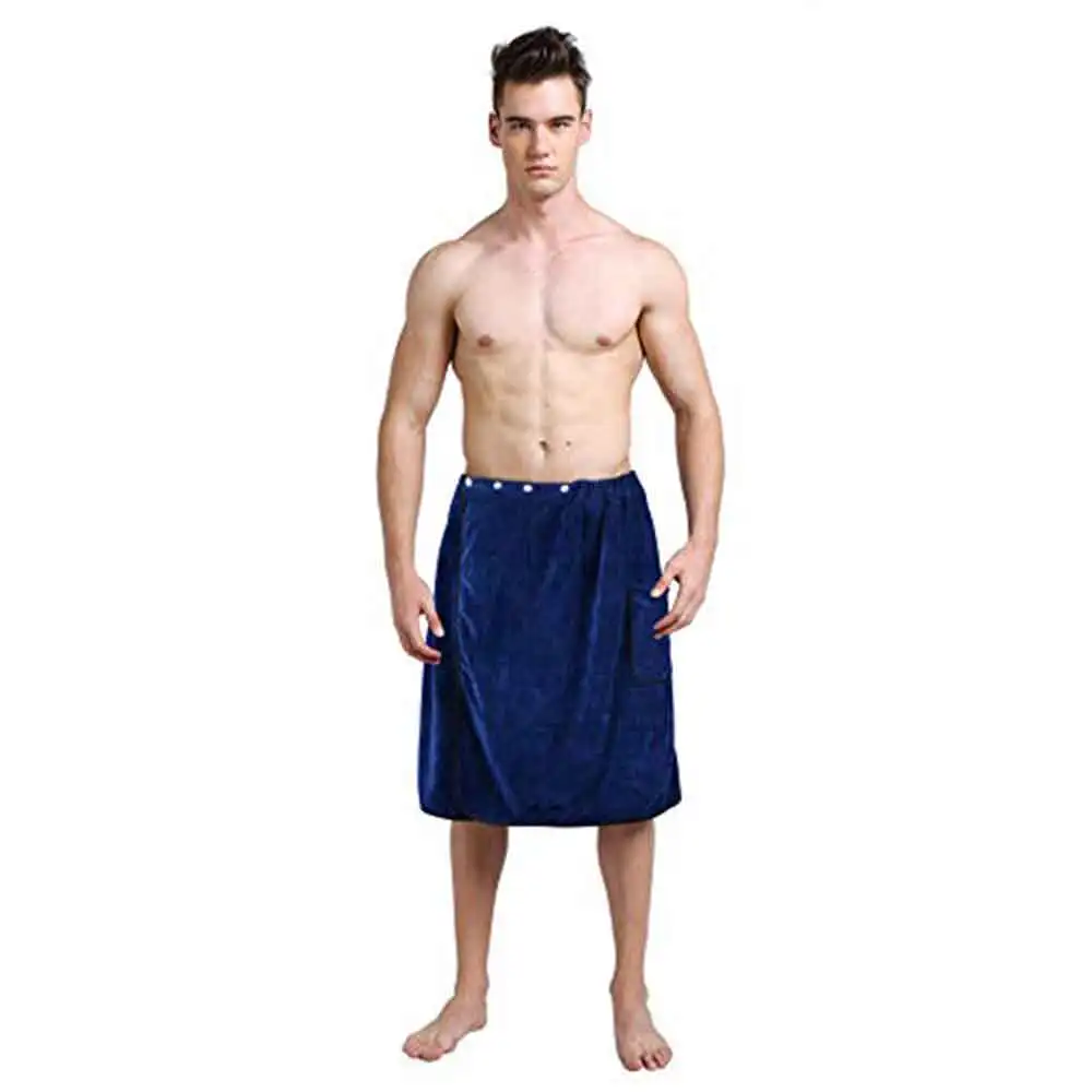 Sinland Wholesale Microfiber Men's Spa WrapS Towel Bath Towels With Snap Closure For Adults 24inx63in 1 Pack Hot Sale