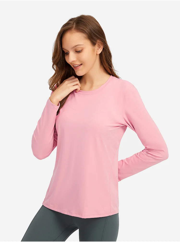 

NWT 2023 Stretch Women Long Sleeve Shirts Lady Breathable Buttery Soft Fabric Top Leisure Lady Tops