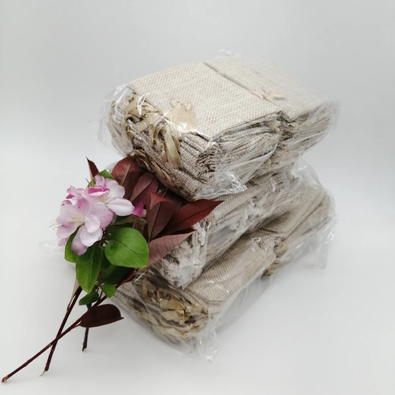 38pcs Mini DIY Jute Burlap Sachet Bags Kit with Drawstring Pouches Gift Packaging for Wedding Birthday Party Favor Decorations